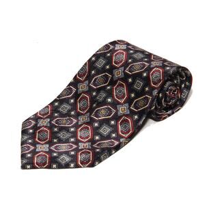 Park Avenue Black Medallion Print Handmade Italian Silk Tie 4" x 64.5"